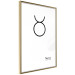 Wall Poster Taurus - minimalist black and white composition with date and zodiac sign 117055 additionalThumb 6