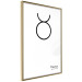Wall Poster Taurus - minimalist black and white composition with date and zodiac sign 117055 additionalThumb 14