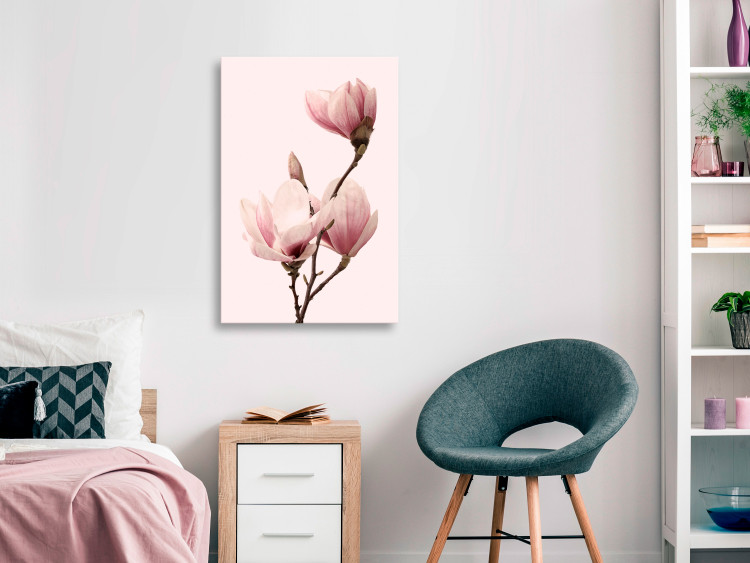 Canvas Breath of Spring (1-part) - Pink Magnolia Flower in Nature's Shade 117155 additionalImage 3