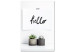 Canvas Print Scandinavian details - succulents on the shelf and a ‘’hello’’ sign 117455