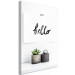Canvas Print Scandinavian details - succulents on the shelf and a ‘’hello’’ sign 117455 additionalThumb 2