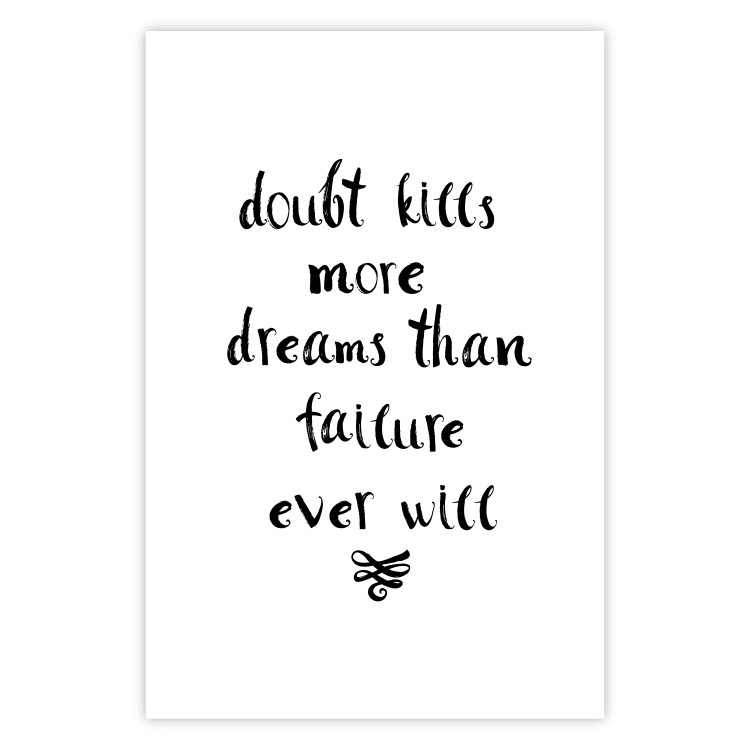 Poster Doubts and Dreams - black and white simple composition with texts 117555 additionalImage 19