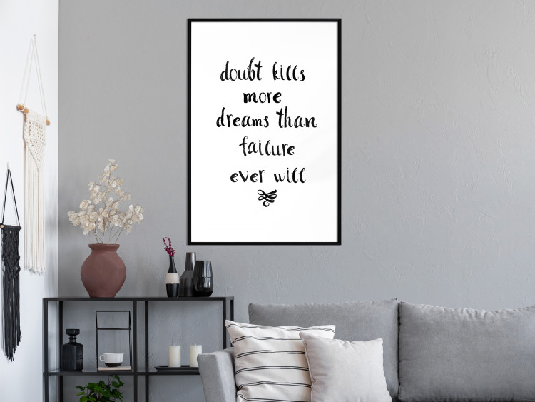 Poster Doubts and Dreams - black and white simple composition with texts 117555 additionalImage 4