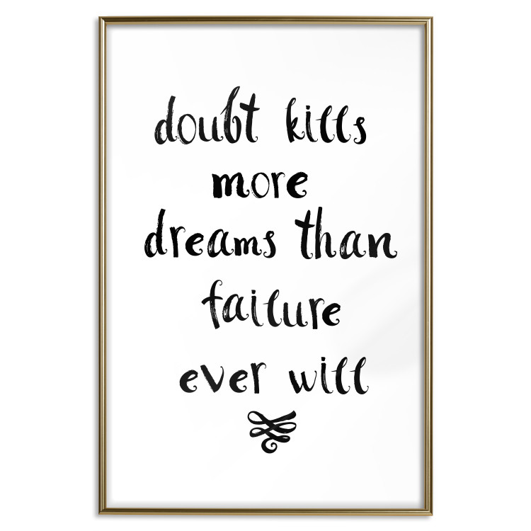 Poster Doubts and Dreams - black and white simple composition with texts 117555 additionalImage 16