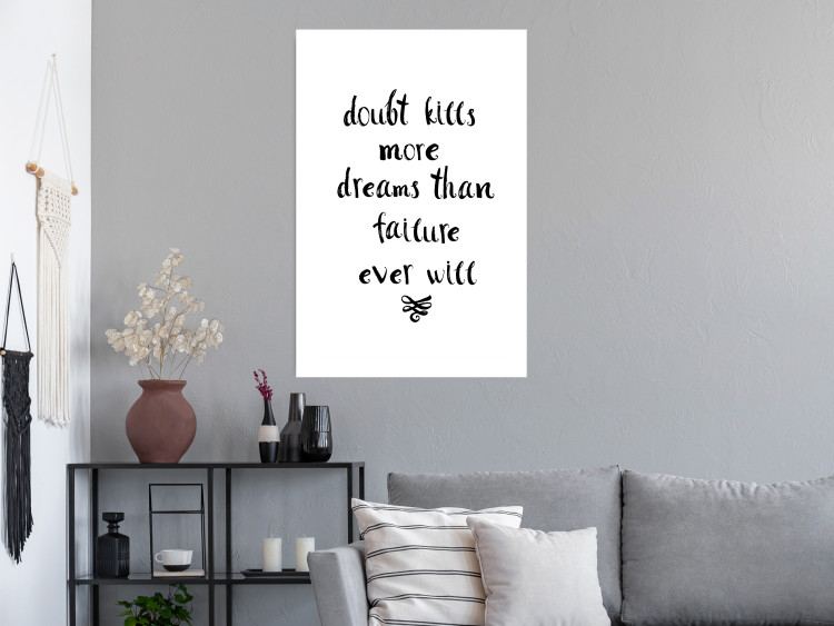 Poster Doubts and Dreams - black and white simple composition with texts 117555 additionalImage 2