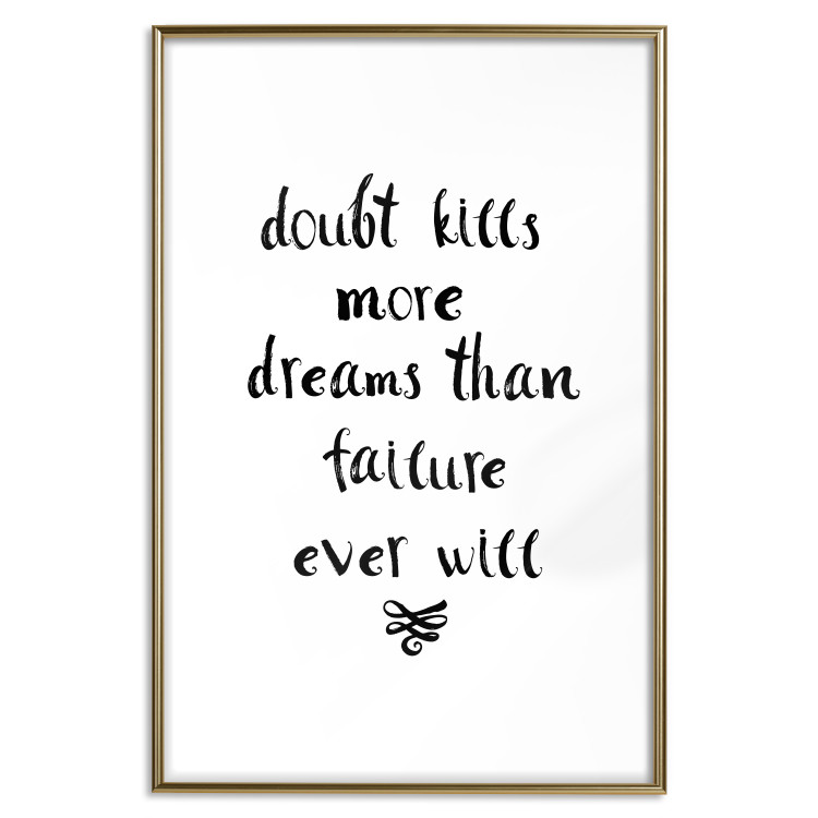 Poster Doubts and Dreams - black and white simple composition with texts 117555 additionalImage 14