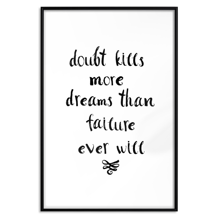 Poster Doubts and Dreams - black and white simple composition with texts 117555 additionalImage 15