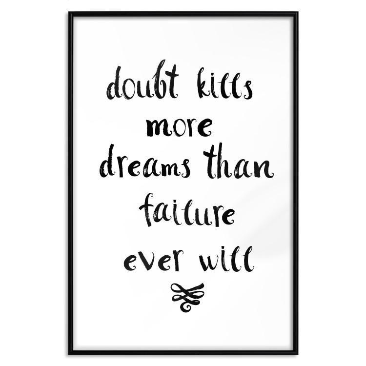 Poster Doubts and Dreams - black and white simple composition with texts 117555 additionalImage 18