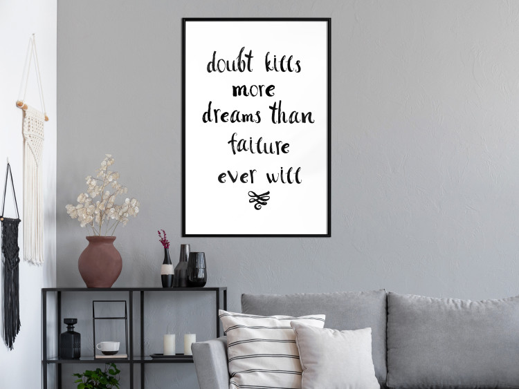 Poster Doubts and Dreams - black and white simple composition with texts 117555 additionalImage 3