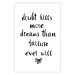 Poster Doubts and Dreams - black and white simple composition with texts 117555