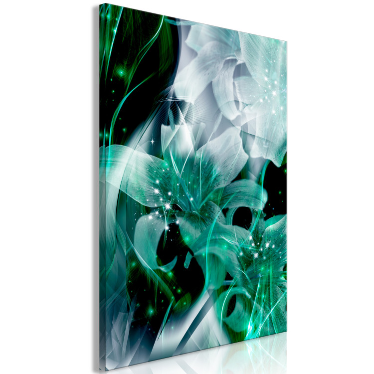 Canvas Print Green World of Lilies (1-part) - Floral Motif in Abstraction 117855 additionalImage 2