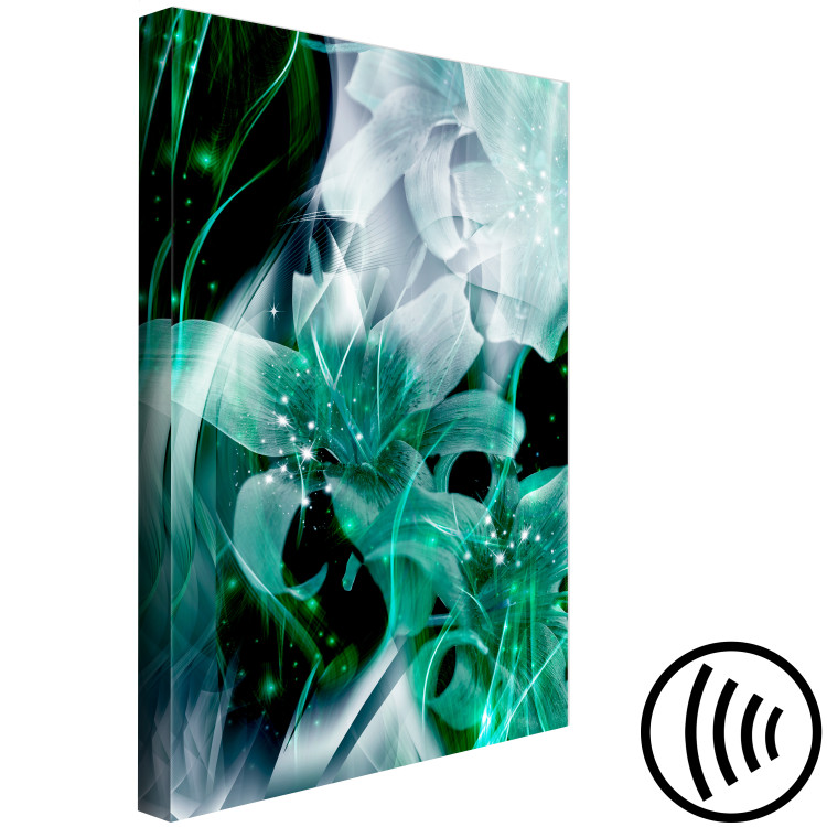 Canvas Print Green World of Lilies (1-part) - Floral Motif in Abstraction 117855 additionalImage 6