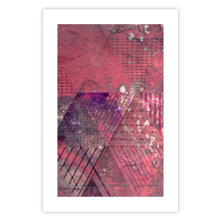 Poster Crimson Abstraction - geometric composition with a touch of pink 118255 additionalImage 19