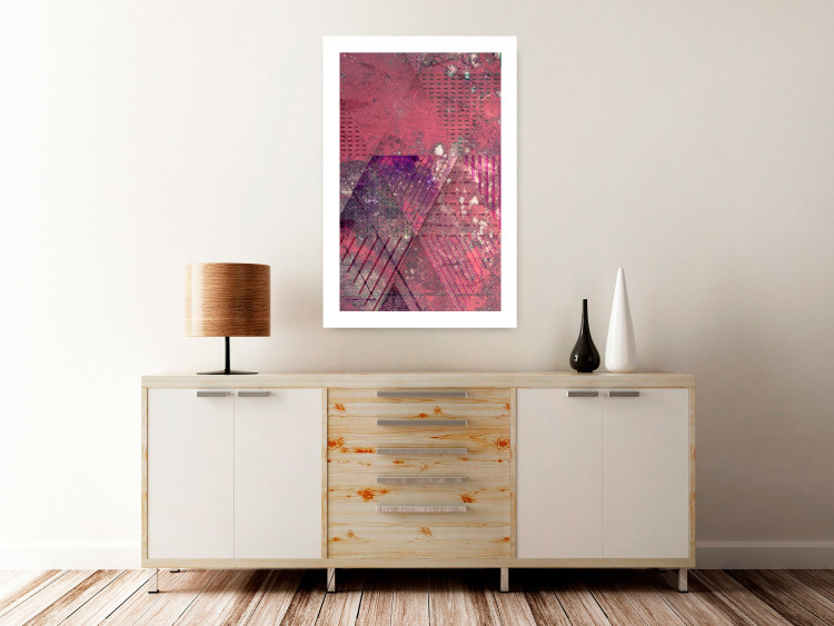 Poster Crimson Abstraction - geometric composition with a touch of pink 118255 additionalImage 9