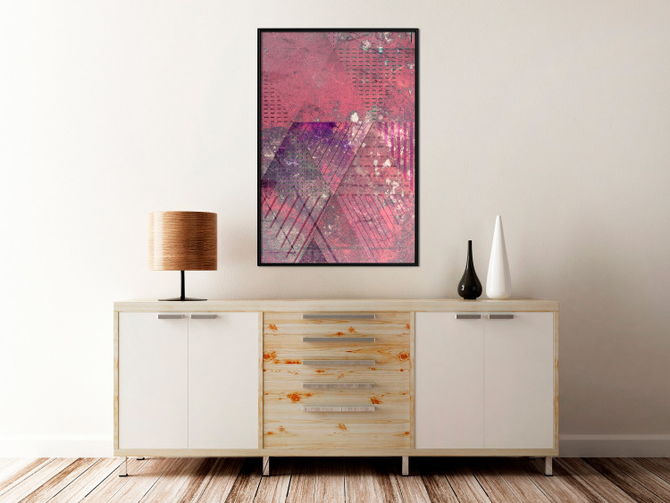 Poster Crimson Abstraction - geometric composition with a touch of pink 118255 additionalImage 8