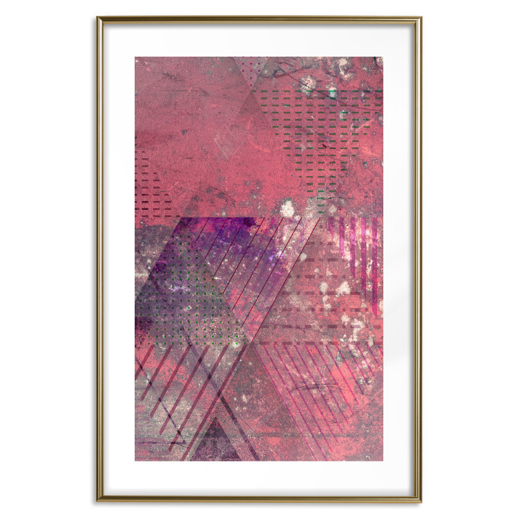 Poster Crimson Abstraction - geometric composition with a touch of pink 118255 additionalImage 14