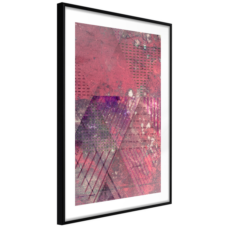Poster Crimson Abstraction - geometric composition with a touch of pink 118255 additionalImage 3