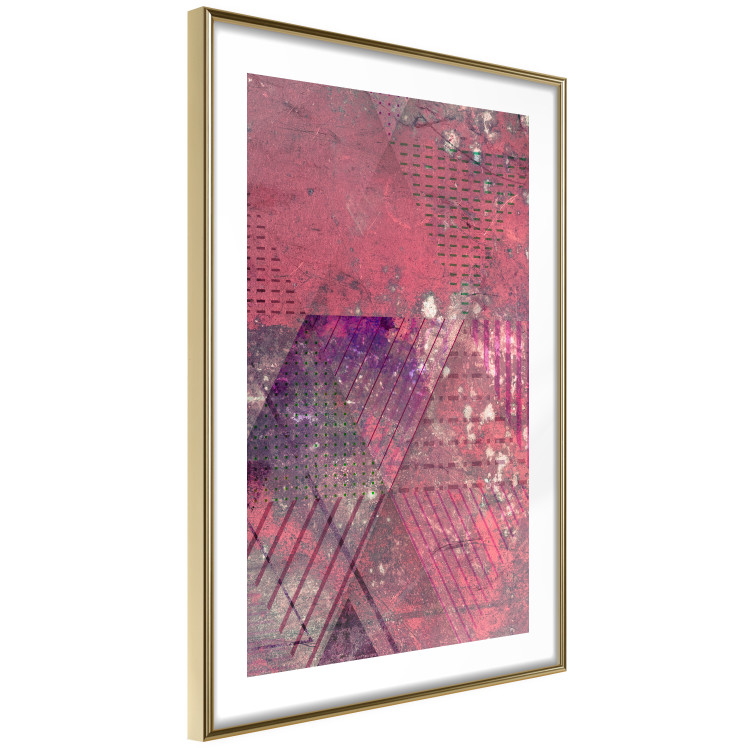 Poster Crimson Abstraction - geometric composition with a touch of pink 118255 additionalImage 12