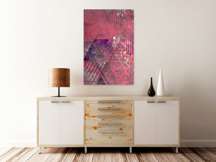 Poster Crimson Abstraction - geometric composition with a touch of pink 118255 additionalImage 17