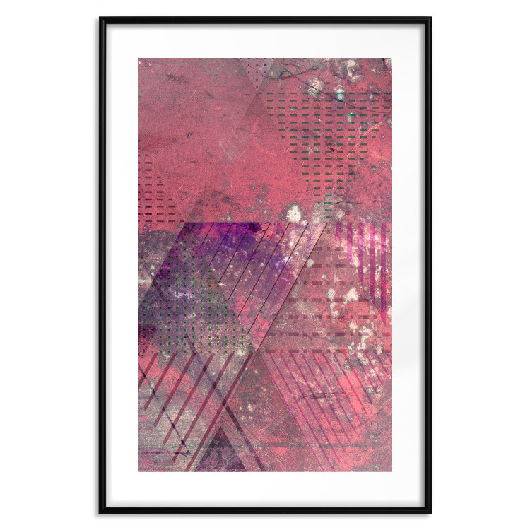 Poster Crimson Abstraction - geometric composition with a touch of pink 118255 additionalImage 15