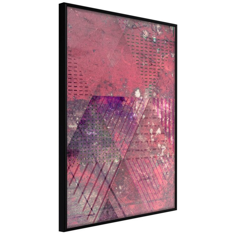 Poster Crimson Abstraction - geometric composition with a touch of pink 118255 additionalImage 2