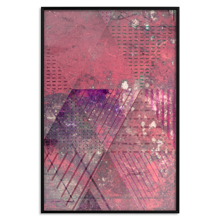 Poster Crimson Abstraction - geometric composition with a touch of pink 118255 additionalImage 18