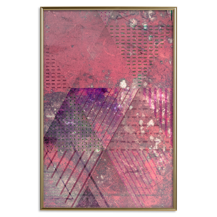 Poster Crimson Abstraction - geometric composition with a touch of pink 118255 additionalImage 16
