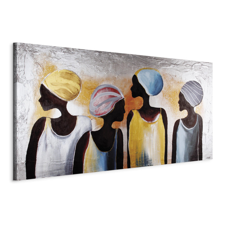 Canvas Art of African Women (1-part) - Hand-Painted Figures 118355 additionalImage 2