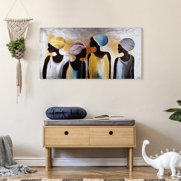 Canvas Art of African Women (1-part) - Hand-Painted Figures 118355 additionalImage 9