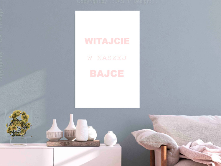 Wall Poster Welcome to Our Fairy Tale - pink Polish texts on a white background 122855 additionalImage 2