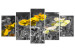 Canvas Yellow Poppies (5 Parts) Wide 123055