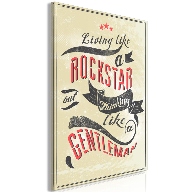 Canvas Art Print Live like a rock star - retro graphic with an English slogan 123555 additionalImage 2