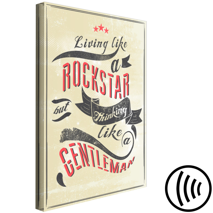 Canvas Art Print Live like a rock star - retro graphic with an English slogan 123555 additionalImage 6
