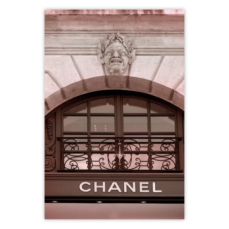 Wall Poster Chanel Boutique - building architecture with the fashion company's name and sculpture 125755