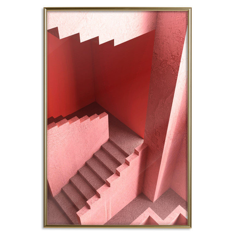 Wall Poster Stairs to Nowhere - abstract red staircase 126555 additionalImage 21