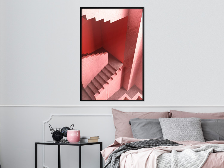 Wall Poster Stairs to Nowhere - abstract red staircase 126555 additionalImage 4