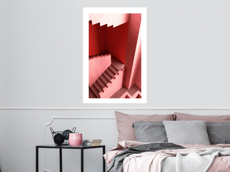 Wall Poster Stairs to Nowhere - abstract red staircase 126555 additionalImage 3