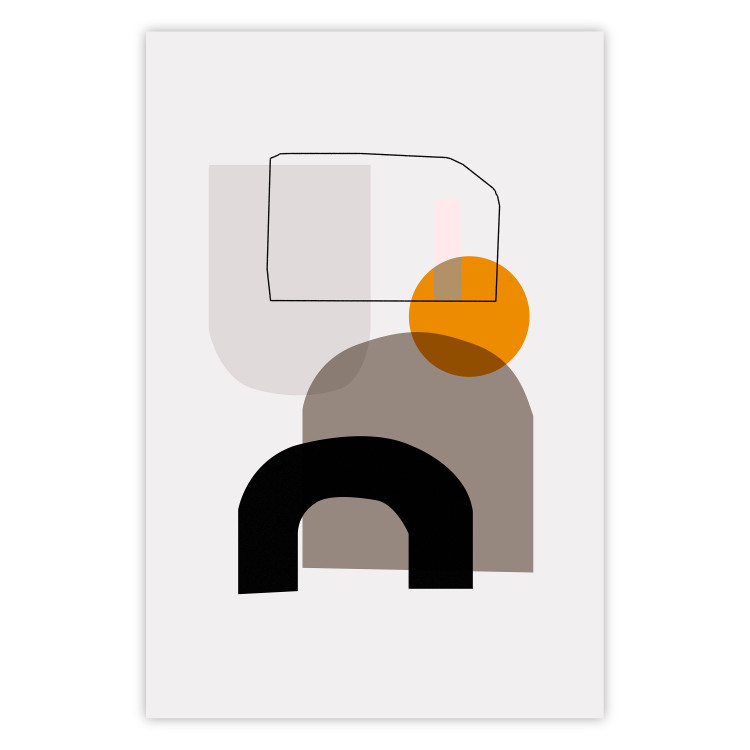 Wall Poster Primitive Man - abstract geometric figures on a light background 126655