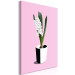 Canvas Art Print White hyacinth in black and white pot - composition on pink background 127255 additionalThumb 2
