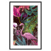 Wall Poster Land of Flamingos - abstract pink bird on a colorful background of plants 128755 additionalThumb 22
