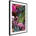 Wall Poster Land of Flamingos - abstract pink bird on a colorful background of plants 128755 additionalThumb 6