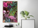 Wall Poster Land of Flamingos - abstract pink bird on a colorful background of plants 128755 additionalThumb 5