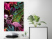 Wall Poster Land of Flamingos - abstract pink bird on a colorful background of plants 128755 additionalThumb 4