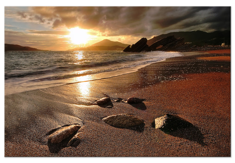 Canvas Print Beach in Rafailovici (1-part) wide - sunset landscape 128955