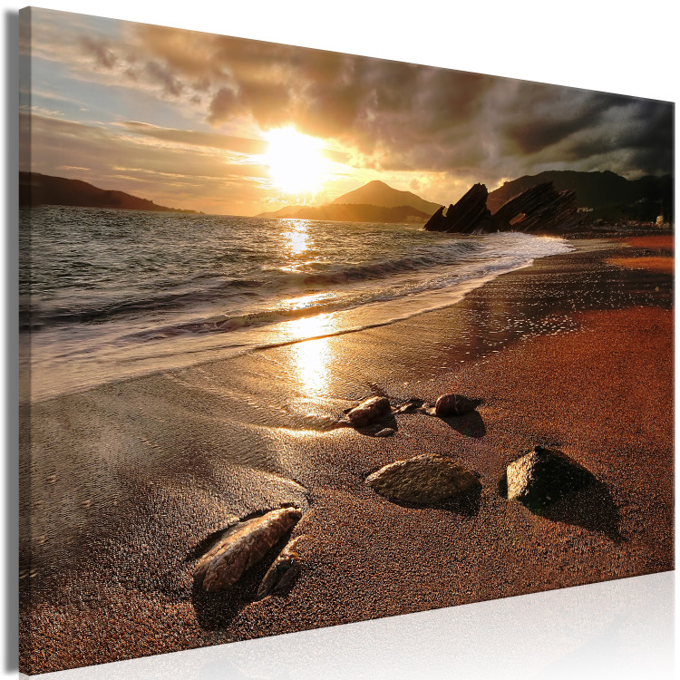 Canvas Print Beach in Rafailovici (1-part) wide - sunset landscape 128955 additionalImage 2