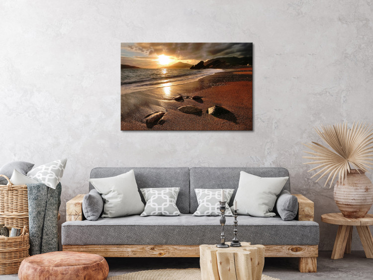 Canvas Print Beach in Rafailovici (1-part) wide - sunset landscape 128955 additionalImage 3