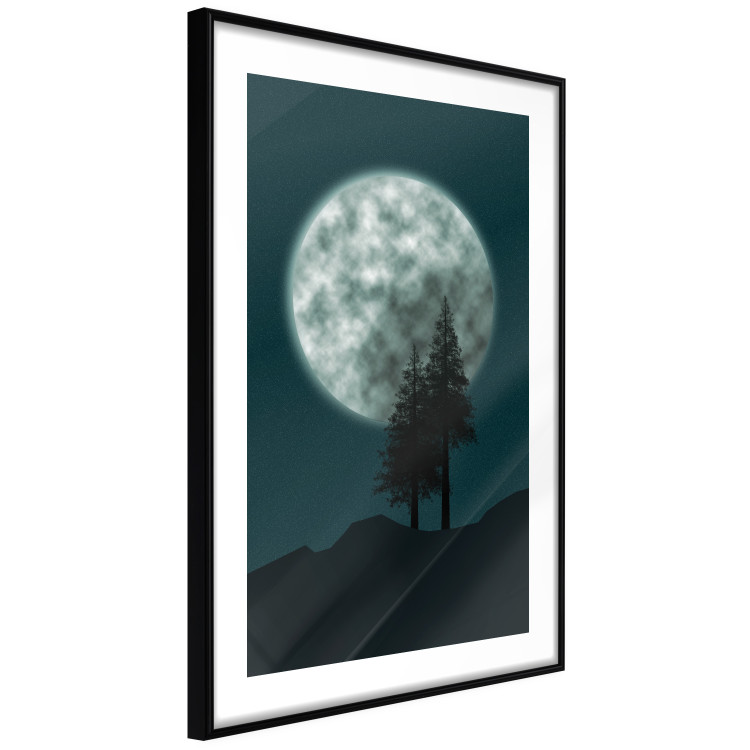 Wall Poster Beautiful Full Moon - sky and forest tree landscape against the night backdrop 129155 additionalImage 6
