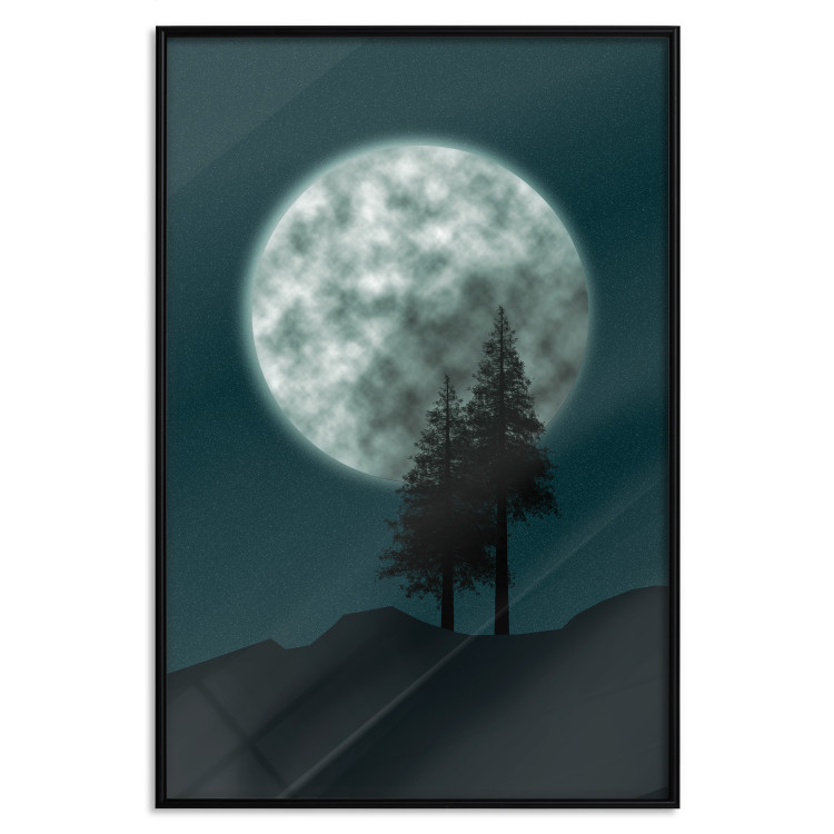 Wall Poster Beautiful Full Moon - sky and forest tree landscape against the night backdrop 129155 additionalImage 16