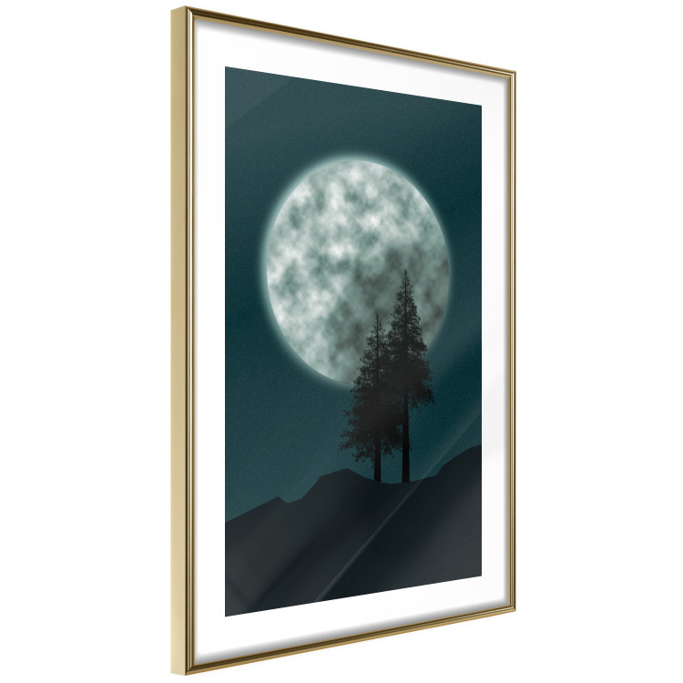 Wall Poster Beautiful Full Moon - sky and forest tree landscape against the night backdrop 129155 additionalImage 7