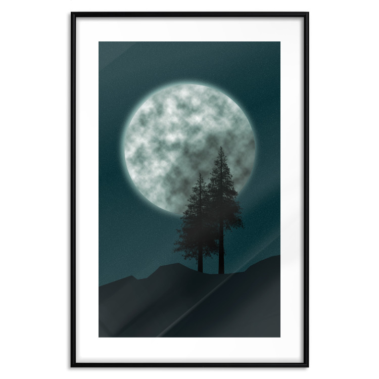 Wall Poster Beautiful Full Moon - sky and forest tree landscape against the night backdrop 129155 additionalImage 15